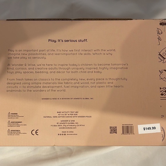 Wonder and Wise baby activity tent. Brand new in the box. Never opened. - Picture 3 of 3